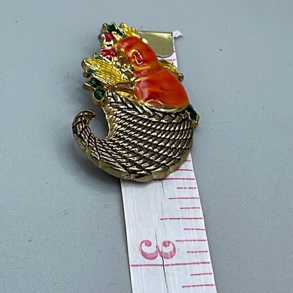 Vintage Cornucopia enamel brooch - Picture 6 of 7